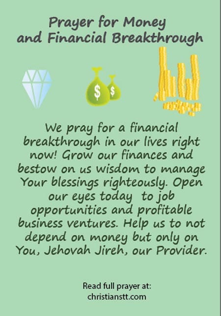 Prayer For Money, Abundance And Financial Breakthrough Prayer for money and financial blessings