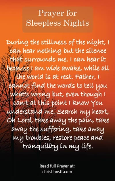 Prayer for sleepless nights Prayer for sleepless nights
