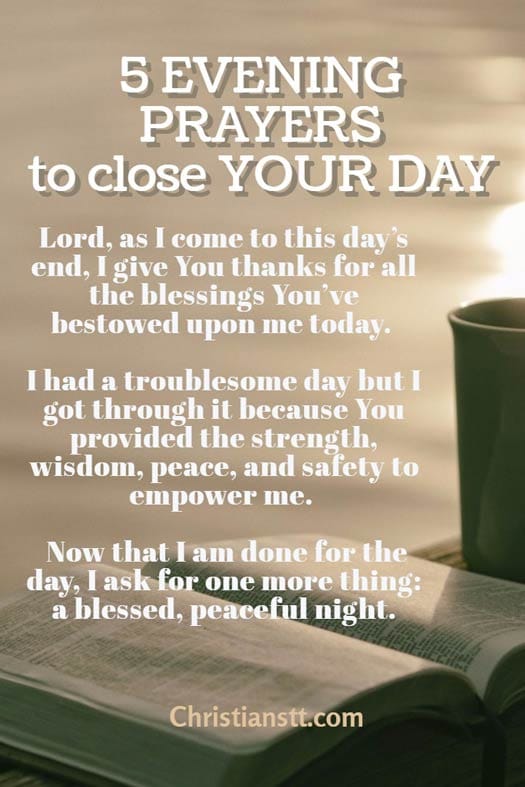 5 Evening Prayers To Close Your Day 5 Evening Prayers to Close Your Day pin