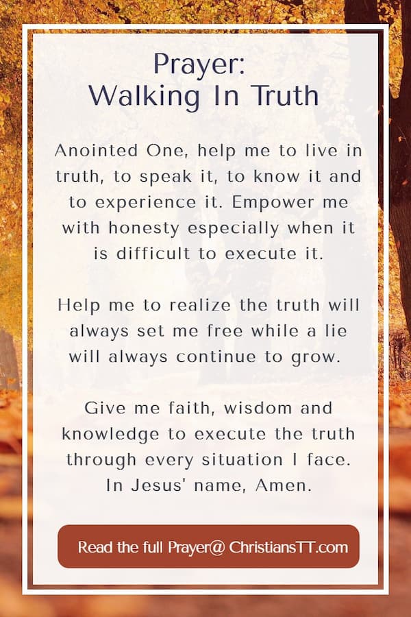 Prayer: 
Walking In Truth